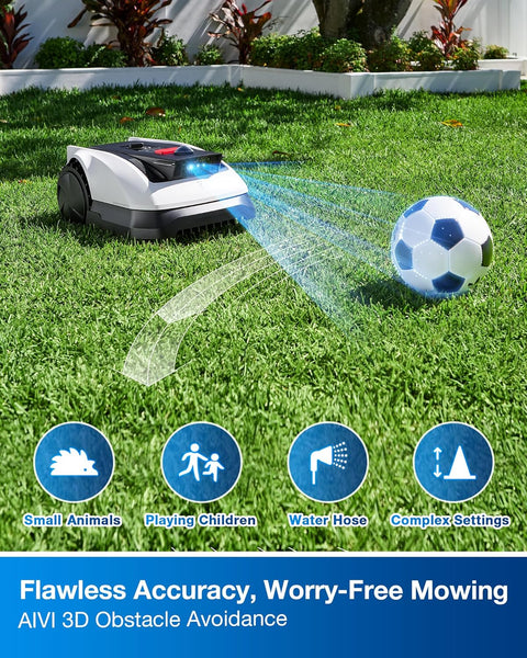 ECOVACS GOAT O500 Panorama Robot Lawnmower 500㎡, Auto Mapping, Setup-Free, Lidar-Enhanced Panoramic Visual Navigation, Pass 0.7M Path, Customized Mowing, Edge Precision Mowing, 45% Slope