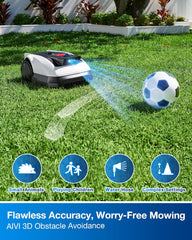 ECOVACS GOAT O500 Panorama Robot Lawnmower 500㎡, Auto Mapping, Setup-Free, Lidar-Enhanced Panoramic Visual Navigation, Pass 0.7M Path, Customized Mowing, Edge Precision Mowing, 45% Slope