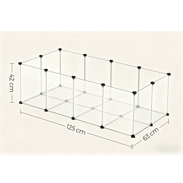 Pet Playpen, Pet Fence Indoor, Modular Animal Pen with Floor, for Hamsters, Rabbits, Hedgehogs, Ferrets