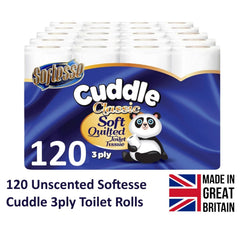 120 SOFTESSE Cuddle 3 Ply Soft Quilted Non Scented Toilet Rolls 60 x 2 Original Toilet Roll Bulk Buy
