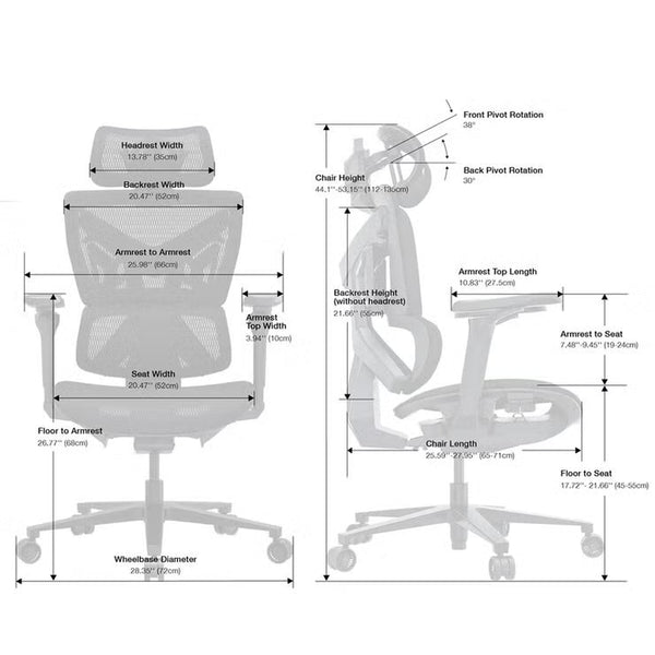 Anda Seat X-Air Pro Mesh Gaming Chair, Grey