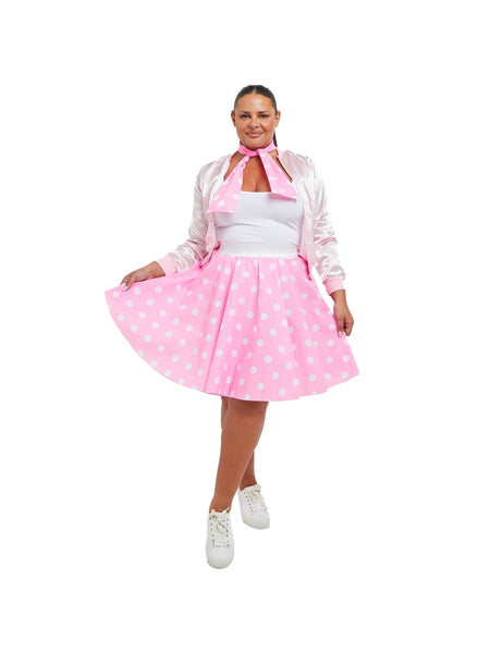 Adult 50s Pink Satin Jacket | Retro Lightweight Women’s Pink Bomber Coat | Classic Vintage Style Jacket for Everyday Wear