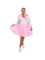 Adult 50s Pink Satin Jacket | Retro Lightweight Women’s Pink Bomber Coat | Classic Vintage Style Jacket for Everyday Wear