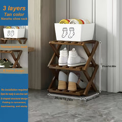 1pc Free Installation Retractable Shoe Rack, Foldable 3-9 Layer Shoe Rack, Small Narrow Doorway Home, Multi-layer Simple Shoe Cabinet