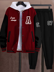 Men'S 2pcs A07 Fashion Casual Athletic Baseball Suit Set - Printed A07 Without Inner And Hat - Starry OBM