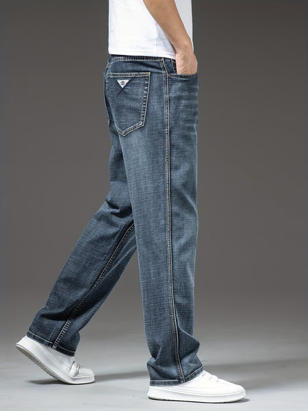 Geng Yuanshi High-End Summer Men's Jeans New Trend Fashion Straight-Leg Light Business Stretch Denim Pants