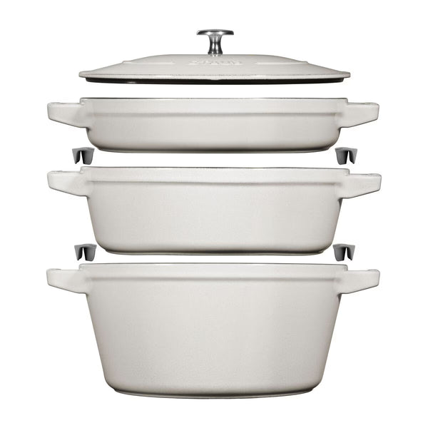 STAUB Stackable 3 Piece Pot Set in Black