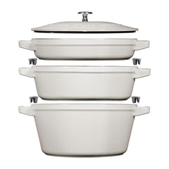STAUB Stackable 3 Piece Pot Set in Black