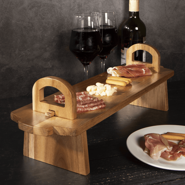 GEEZY Acacia Wooden Raised Serving Platter for Antipasti, Tapas, Entrees and Desserts, 36 x 13 x 13 cm