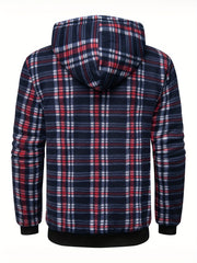 Jacket for Men Heavyweight Fleece Hoodies Thick Sherpa Lined Flannel Plaid Shirt Jacket
