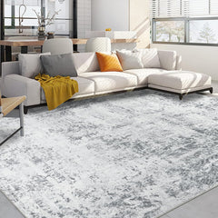 200x300cm Large Modern Abstract Rugs Living Room Non-slip Area Rug Short Pile Faux Bedroom Carpet Lightweight Washable Minimalist Floor Mat for Living Room Bedroom Office Decor, Gray Golden,