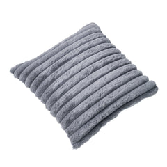 Plush Soft Vertical Strip Decoration Pillow with Pillow Core, Sofa Seat Cushion Cushion Pillow, Square Pillow Home Decoration Sofa Bedroom Pillow, Suitable for Home Bedroom Decoration, Grey, 18