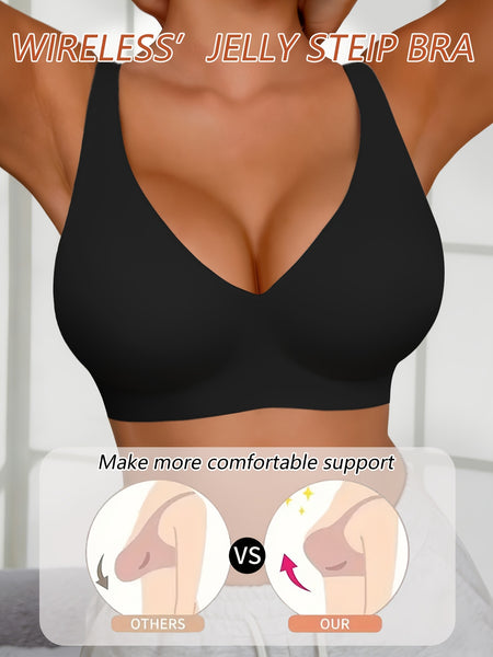 Full-Coverage Push-Up Bra - High Wire-Free Lift, Non-Detachable Padding, Soft T-Shirt Compatible Strap, Casual And Formal Elegant Lingerie, Hand Washable (No Underwire, One-Piece Design)