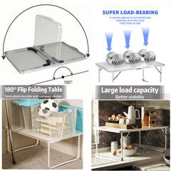 60cm Folding Table Heavy Duty, Trestle Table Indoor Outdoor Garden Catering Heavy Duty Folding Table, for Picnic Party Dinner Camping Buffet Wedding Market Garden Party Picnic,