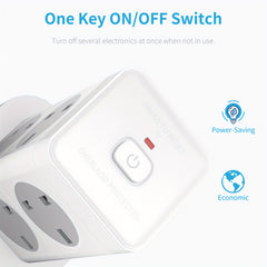 Cube Extension Lead with 8Outlets Power Stirps with 5 M Cable 4 USB