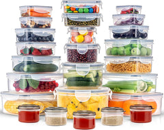 KUMD 10 Pack Fridge Organisers, Stackable Fridge Storage Containers with Lids, Bpa-Free, Clear Fruit Storage Container for Fridge Organiser, Keep Food, Fruit, Vegetables Fresh