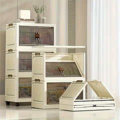 6 Tier Stackable Storage Bins with Lids And Double Doors, Large Capacity Plastic Organizer Containers with Wheels for Home And Office Wardrobe Organization, Storage Bins for Home Organization, Baskets, Bins & Containers for Home Organization
