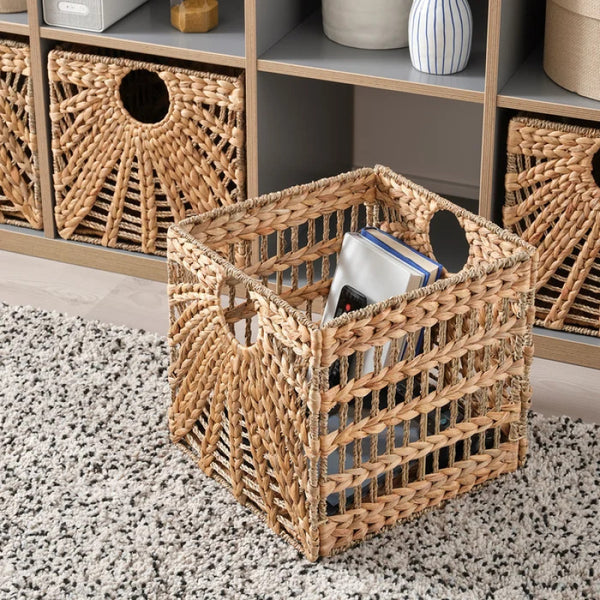 Basket, Natural Hyacinth/Seagrass | 81.28x83.82x81.28 cm, Modern Rattan Style