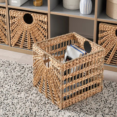 Basket, Natural Hyacinth/Seagrass | 81.28x83.82x81.28 cm, Modern Rattan Style