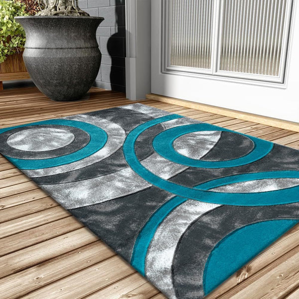 1pc Shaggy Rug – Retro Circle Pattern Dense-Pile Design – Super Soft, Non-Shed, Durable – Ideal for Bedroom, Living Room, Kitchen & Indoor Flooring
