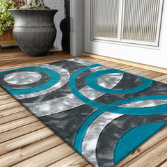 1pc Shaggy Rug – Retro Circle Pattern Dense-Pile Design – Super Soft, Non-Shed, Durable – Ideal for Bedroom, Living Room, Kitchen & Indoor Flooring