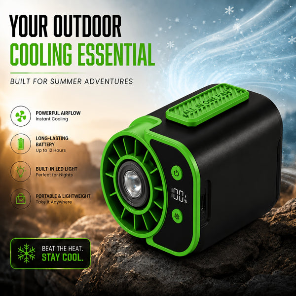 Neck-hanging Portable Waist Fan, Featuring An 18000RPM Powerful Brushless Motor, 5 Adjustable Wind Speedsand A 5000mAh High-capacity Long-lasting Battery. Equipped with An LED Power Indicator, It Is Suitable for Outdoor Work, Camping