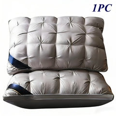 1/ 2pcs Queen Size Luxury Bed Pillows - Hypoallergenic Polyester Cover, Machine Washable All-Season Pillows for Deep Sleep, Contemporary White Design with Blue Accents - Perfect for Home, Gifts & Family Use, Elegant Bedding, Home Comfort