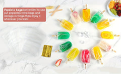 Ice Lolly Moulds, Silicone Popsicle Molds, 9 Cavities Ice Cream Moulds With 50 Sticks, 50 Bags, 50 Tie Wraps, Brush And Funnel