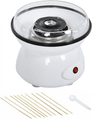 HOMCOM 450W Candy Floss Machine, Professional Automatic Cotton Candy Sweet Machine with Candyfloss Sticks, Spoon, Splash Guard, Non-Slip Base for Birthday Christmas Wedding Party, Funfair Style, White