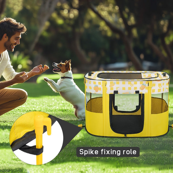 Foldable Pet Playpen, Portable Dog Cat Playpen, Soft Portable Dog Crate, Outdoor/Indoor Exercise Kennel, Dog Cage for Pets