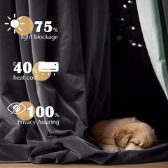 2pcs Premium Velvet Blackout Curtains – High-Quality Thermal Insulated Room Darkening Window Drapes, Light-Blocking Rod Pocket Curtains for Living Room Decor, Bedroom, Machine Washable Home Decorations