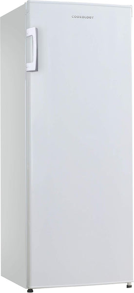 Cookology CTFZ160BK Tall Freestanding Freezer - Upright Freezer with 160 Litre Capacity - 142Cm High and 55Cm Wide - 5 Large Compartments - Reversible Door - Black
