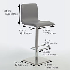 Peressini Rio Blue Faux Leather Gas Lift Bar Stool