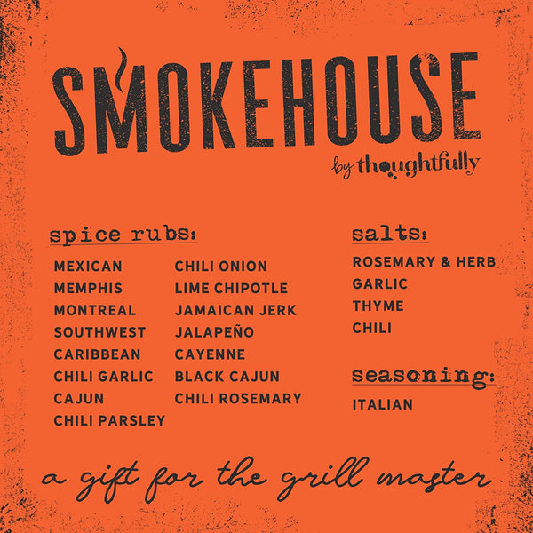 Smokehouse by Thoughtfully, Gourmet Ultimate Grilling Spice Set, Grill Seasonings and Rubs Gift Set, Flavors Include Chili Garlic, Italian Seasoning, Cayenne Spice Rub and More, Pack of 20