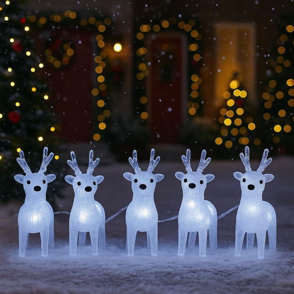 Marco Paul 5 Pack LED Robins Christmas Decorations Battery Operated String Lights with Auto Timer Indoor & Outdoor Festive Xmas Bird Ornaments Novelty Seasonal Home Décor