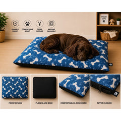 Dog Pet Bed with Removable Zipped Cover Large 95cm x 65cm Soft Washable Cushion