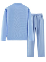 Men's 2pcs Set: Long-Sleeve Shirt and Drawstring Pants - Clean, Comfortable, Breathable