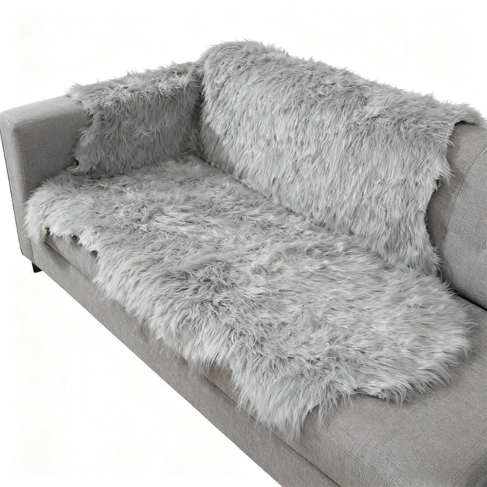 Soft Faux Australian Wool Decorative Pad (60x180cm) – Multifunctional Soft Plush Sofa Cushion, Bay Window Mat & Irregular Rug for Warm Indoor Spaces