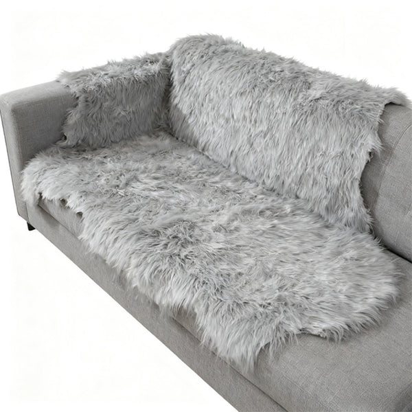 Soft Faux Australian Wool Decorative Pad (60x180cm) – Multifunctional Soft Plush Sofa Cushion, Bay Window Mat & Irregular Rug for Warm Indoor Spaces