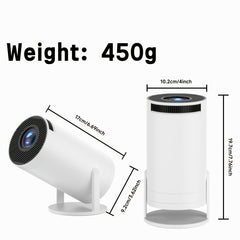 XYA 4K Ultra-HD Smart Projector Mini Projector Built in Speakers with 180° Rotation Auto Keystone Correction Idea for Home Theater Gaming Presentations Compatible with TV-Stick PC Smartphones USB, Mini Projector For Bedroom, Cell Phone Projector Mini, Gam