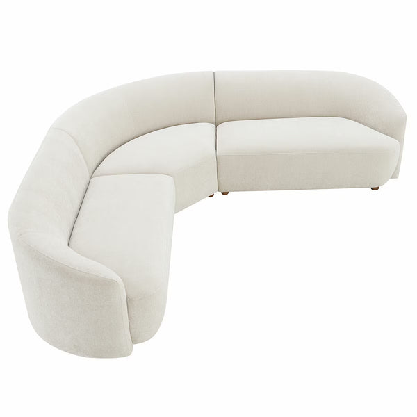 Dolen Beige Fabric 3 Piece Corner Sofa