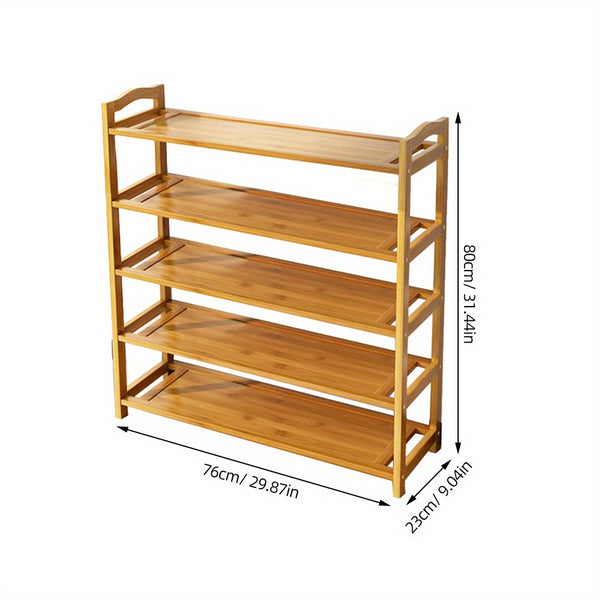 TOYANDONA Space-Saving Bamboo Shoe Rack, Multi-Tier Freestanding Organizer, 4/5/6 Tier Organizational Shelf for 24-30 Pairs of Shoes, Suitable for Entryway, Closet, Bedroom And Hallway Storage