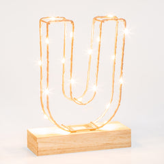 Light Up Letter | LED Alphabet Wire Frame Letter Lights | Rose Gold Copper Initials | Personalised Lighting | Battery Powered | For The Office Living Room Bedroom | Gift For Her