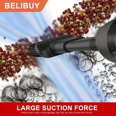 Portable cordless handheld vacuum cleaner, cyclonic aspirated car vacuum cleaner, combined blow and suction, rechargeable powerful car/office/home vacuum cleaner