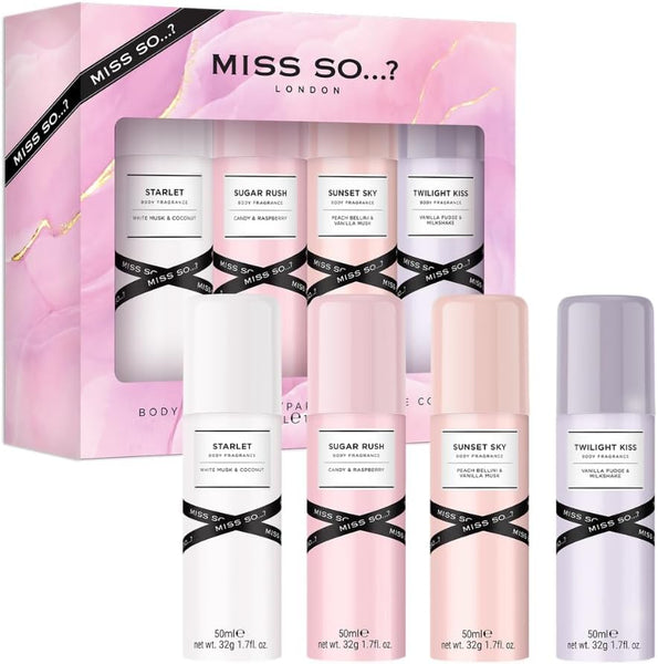 Miss So...? Mini Galore Womens Body Fragrance Gift Set 4X50Ml
