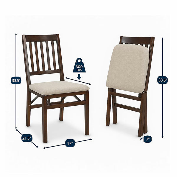 Stakmore Hardwood Upholstered Folding Chair