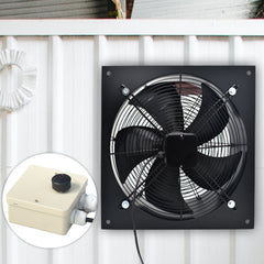 1pc 300mm Humidity Control Quiet Bathroom Kitchen Extractor Fan L37xW37CM inch Shower Wall or Ceiling Mounted Ventilation for Ducting Quiet Toilet Exhaust Fan with Governor Switch