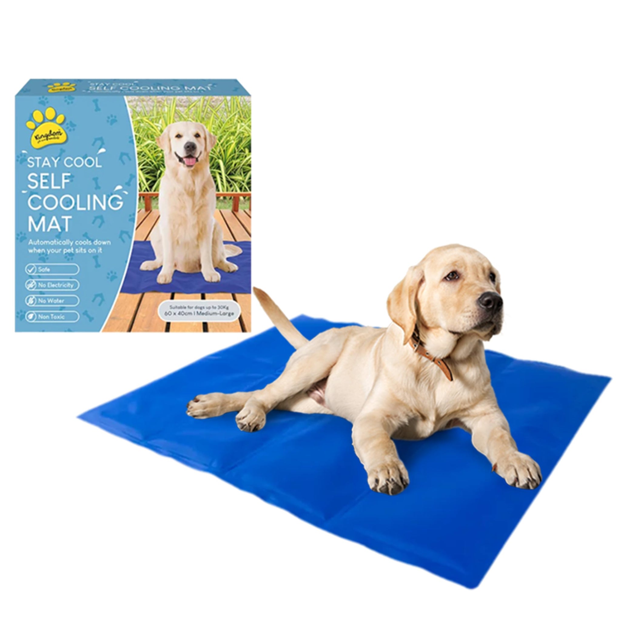 Lizzy Medium Pet Cooling Mat 40cm x 50cm | Self-Cooling Gel Mat for Dogs up to 30kg | No Water, Electricity or Refrigeration Needed | Wipe-Clean, Portable Pad for Summer Comfort