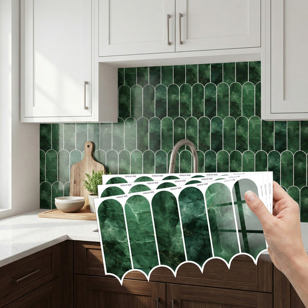 12pcs Self Adhesive Wall Tile Sticker 15.4 x 30.5 cm Peel and Stick Tiles for Kitchen and Bathroom