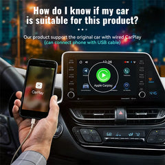 NEW Android14 Wireless Carplay and Android Auto 3In1 Quad Core 4GB+64GB Smart Box Built-In Apps for Youtube Nexflit Wifi